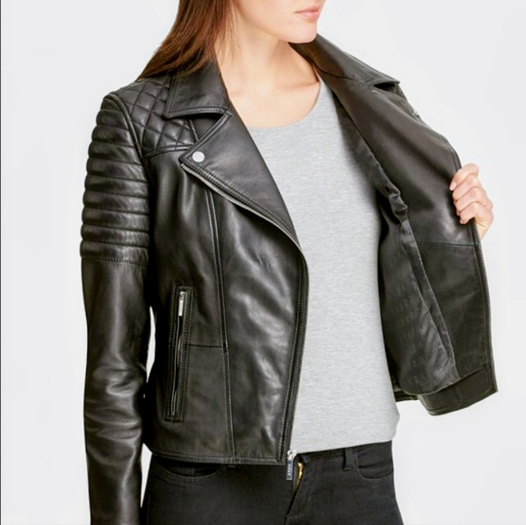 Dkny Jackets & Blazers - DKNY Quilted Black Leather Jacket